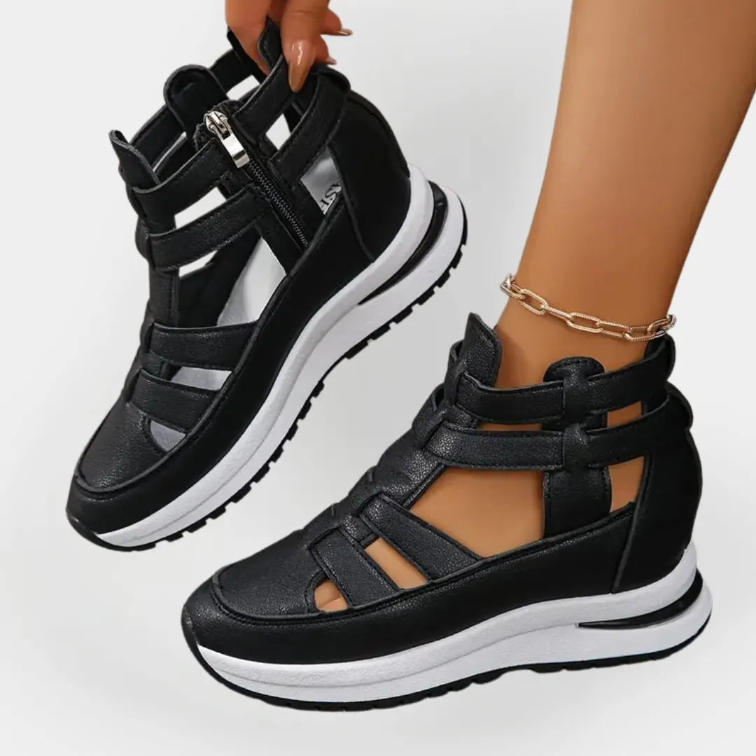 Elegant Lightweight Heeled Sandal with Side Zipper